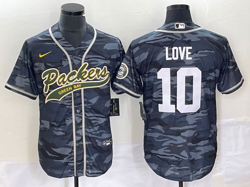 Men Green Bay Packers #10 Jordan Love Camo Co Branding Game NFL Jersey->green bay packers->NFL Jersey